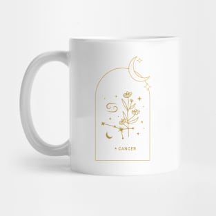 Cancer Zodiac Constellation and Flowers - Astrology and Horoscope Mug